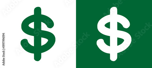 Vibrant green and yellow dollar sign symbol rendered in a clean urban hand style graffiti tag. This bold financial icon stands out with its sharp edges and modern street art color palette.