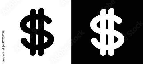 A sharp and minimalist black dollar sign executed in a clean hand style graffiti tag. This urban street art piece features solid strokes and a bold silhouette for a high-impact financial icon.