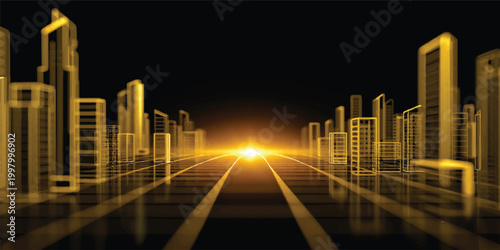 A stunning night view of the blue city skyline featuring the architecture of the Saint Petersburg Cathedral of Christ the Savior under an urban sky