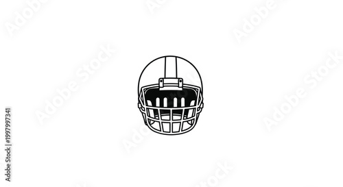 Tableau sur toile A stark black and white line drawing depicts a classic american football helmet