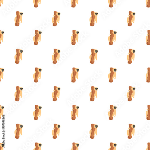 Gibbon monkeys hanging on tree branches creating a repeating pattern