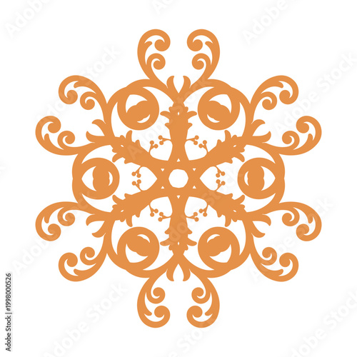 Elegant Orange Circular Scroll Ornament