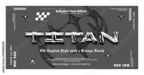 Titan editable text effect in modern trend style