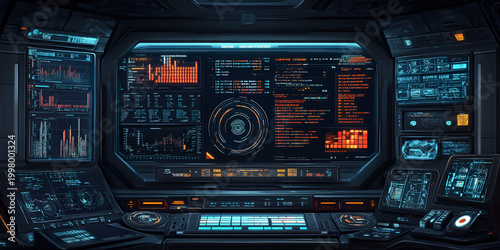 Command Prompt Interface with Futuristic Code Lines for Advanced Programming and Cyber Technology Visualization