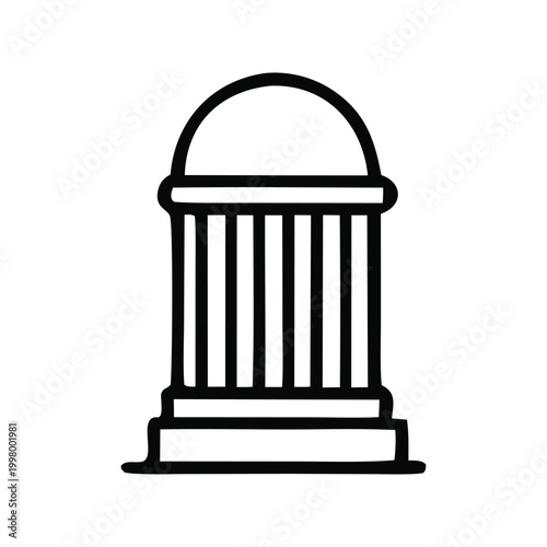 фотографія Classic architectural illustration of a neoclassical column structure with entab