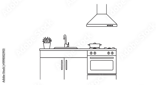 kitchen stove and kitchen utensils