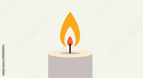 A lit candle with a large flame