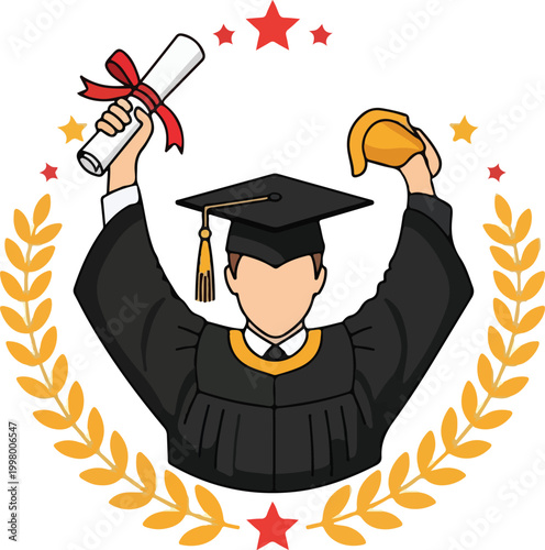 Tableau sur toile Graduation Academic Achievement Success.