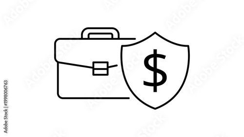 Bild auf Leinwand Private Equity and Financial Investment Protection Editable Stroke Vector Icon