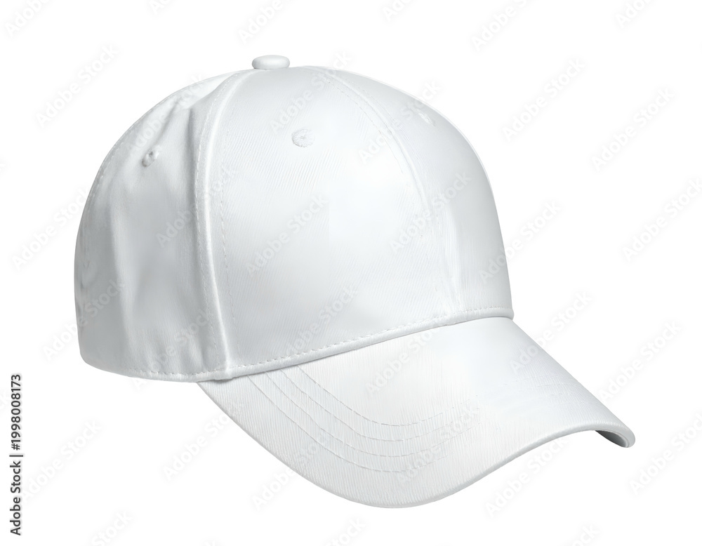 Fototapeta premium Plain white baseball cap on a white background