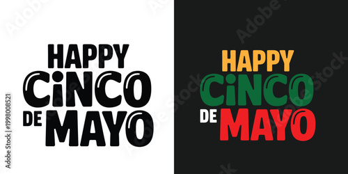 Happy Cinco de Mayo festive vector typography designs for celebration and party