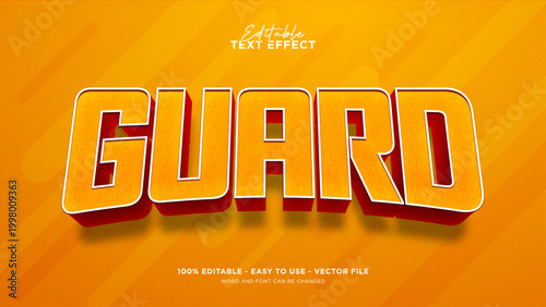 Editable guard 3d text effect, super hero text style effect