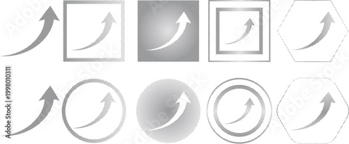 Vector up arrow. Black rising arrow isolated