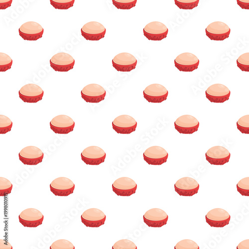 Lychee fruit seamless pattern presenting tropical sweetness
