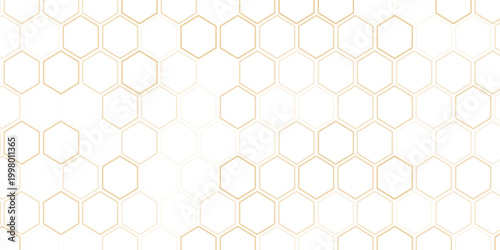  abstract yellow fill and outline honeycomb pattern vector graphic.