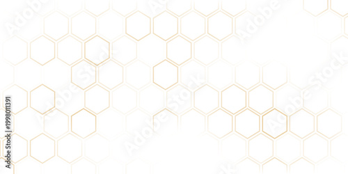  abstract yellow fill and outline honeycomb pattern vector graphic.
