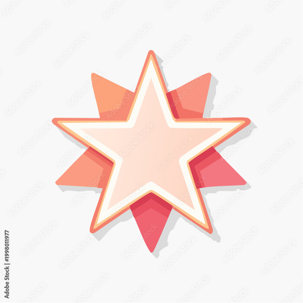 Fototapeta premium Stylized Star Icon with Gradient Colors and Shadow