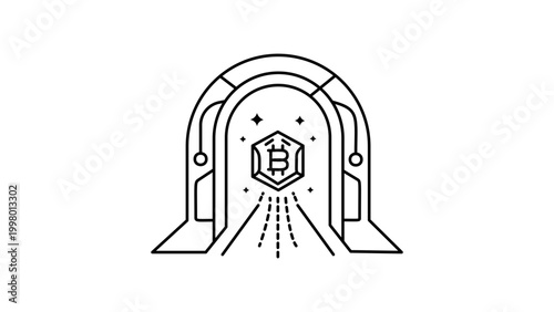 Fotografija Web3 Gateway and Bitcoin Portal Vector Icon with Editable Stroke