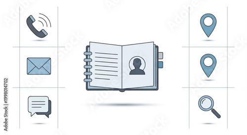 Set of vector icons and digital illustration of household appliances and media equipment including a camera radio speaker and audio technology signs for web design