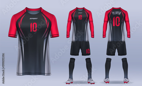 t-shirt sport design template, Soccer jersey mockup for football club. uniform front and back view.