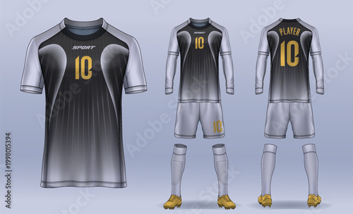 t-shirt sport design template, Soccer jersey mockup for football club. uniform front and back view.