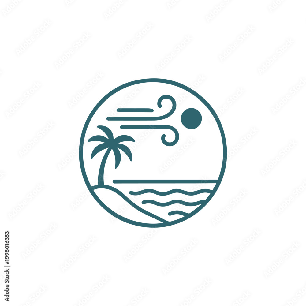 Obraz premium Beach Wind Logo.
