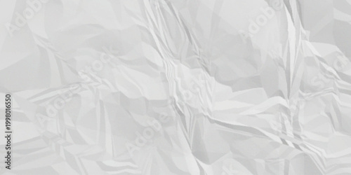 Crumpled paper Blank white crumpled and creased paper poster.