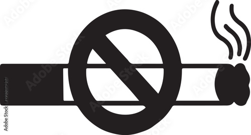 No smoking symbol with cigarette and smoke on a white background Keywords: no smoking, smoking ban, cigarette, downlod