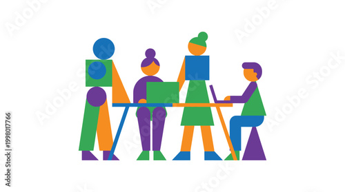 Diverse Business Team Collaboration Vector for Inclusion Concept