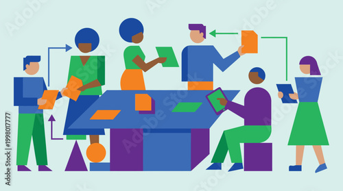 Diverse Business Team Collaboration Vector for Inclusion Concept