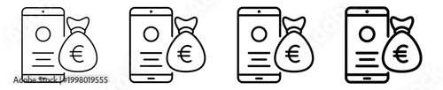 Credit card payment transaction line icon set design. Editable vector stroke icon