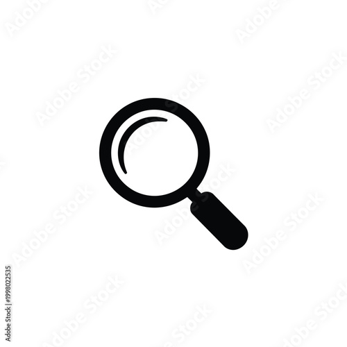 Simple Magnifying Glass Icon for Search and Investigation Purposes