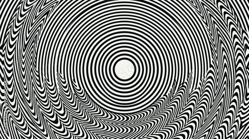 Black and white optical illusion pattern.