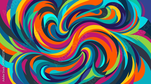 Vibrant swirling psychedelic colorful abstract pattern.