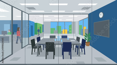 Modern office meeting room interior design.