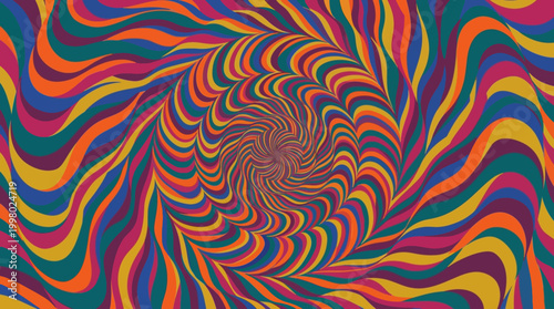 Vibrant psychedelic swirl pattern background design.