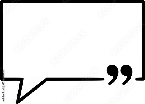 Quote speech bubble icon testimonial comment symbol isolated on white background