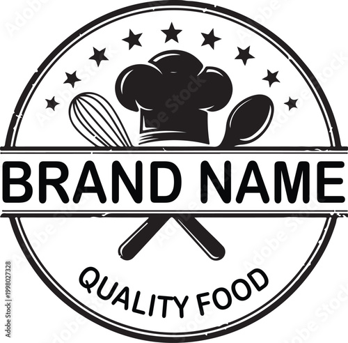 Elegant logo design for a high-quality food brand emphasizing culinary excellence