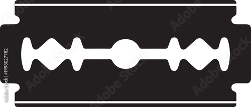 Minimalist razor blade strip with perforations Vector