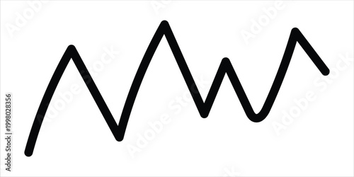 Hand drawn abstract organic shape brush . Decorative doodle pattern. Black wavy line with organic squiggle pattern abstract flowing curve decorative vector Illustration