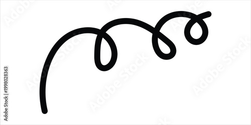 Hand drawn abstract organic shape brush . Decorative doodle pattern. Black wavy line with organic squiggle pattern abstract flowing curve decorative vector Illustration