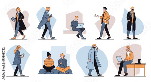 Diverse group of people engaged in various activities and professions.