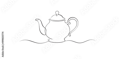 Konstfotografi One line drawing of a teapot