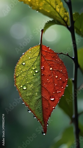 leaf is a closeup Created with Generative AI technology