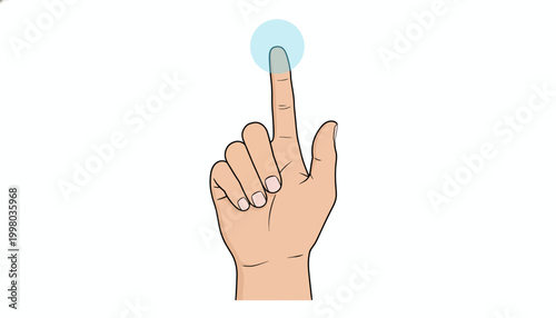 Hand pointing, finger clicking, blue cursor icon, vector graphics, touchscreen gesture, digital interaction