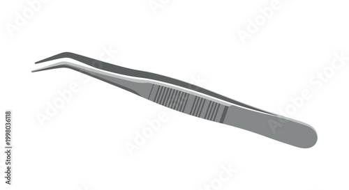 Medical tweezers, precision grip instrument, metal surgical tool, beauty equipment