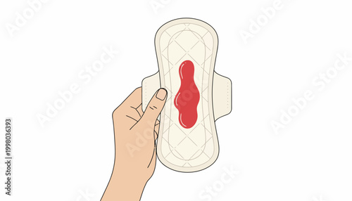Sanitary pad, menstrual product, hygiene item, feminine care, vector icon