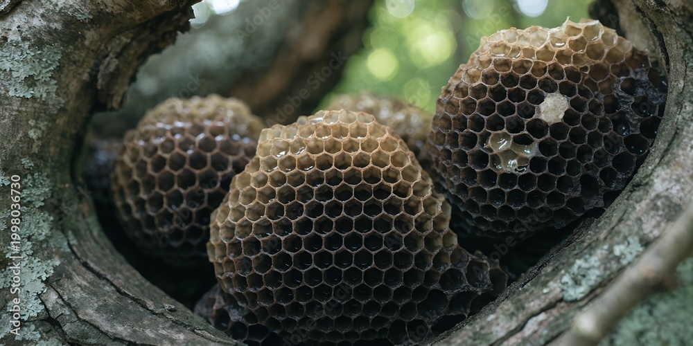 Obraz premium bees on a beehive