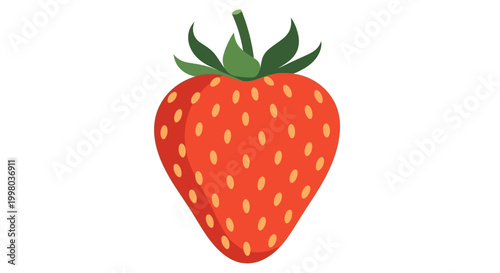 Принти на полотні Vector strawberry icon, red fruit symbol, illustration, food element, healthy ea