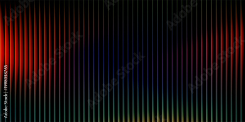 Dark blue orange red grainy texture background abstract vibrant color wave shape black backdrop noisy wide banne